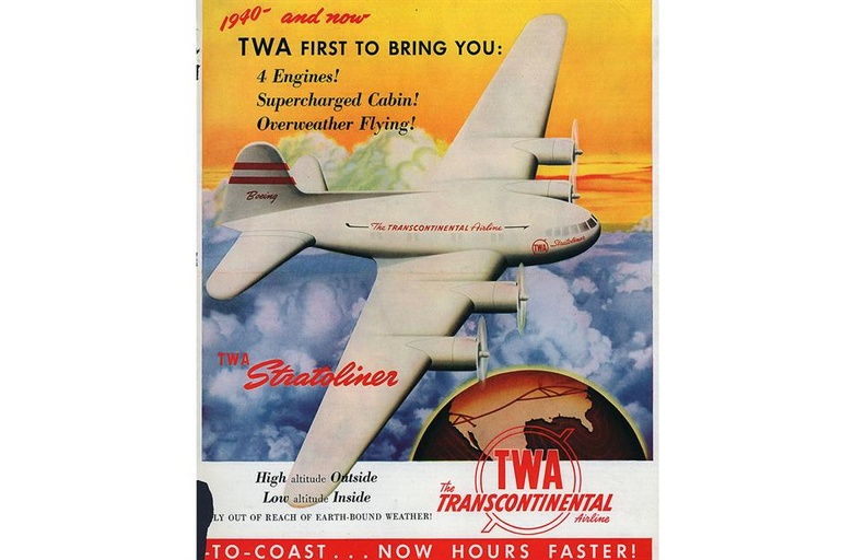 Affiche publicitaire de TWA