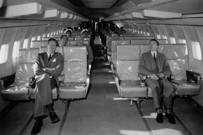 Un vol d'essai pour l'avion de ligne Boeing 707 avec Pan Am