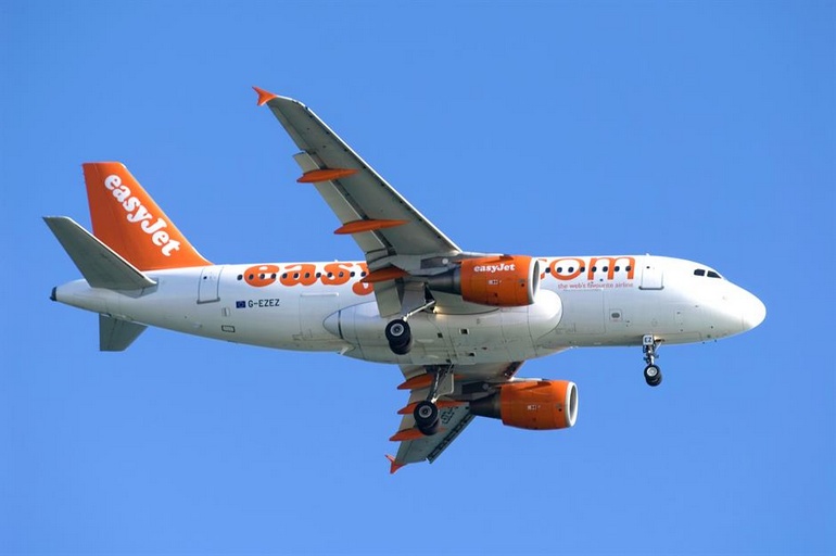 Un avion easyJet en vol en 2009