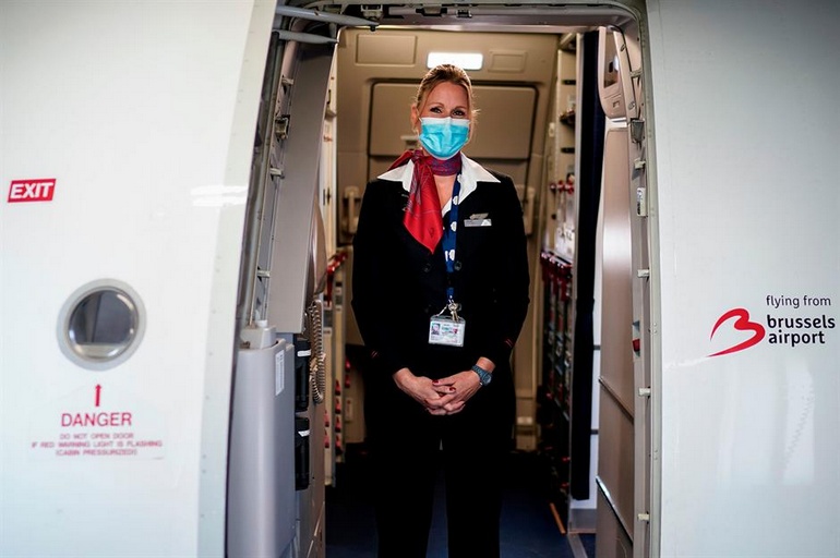 Une de l'air masquée dans un avion de Brussels Airlines