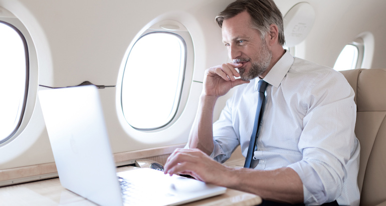 Une meilleure productivité à bord d'un jet d'affaire