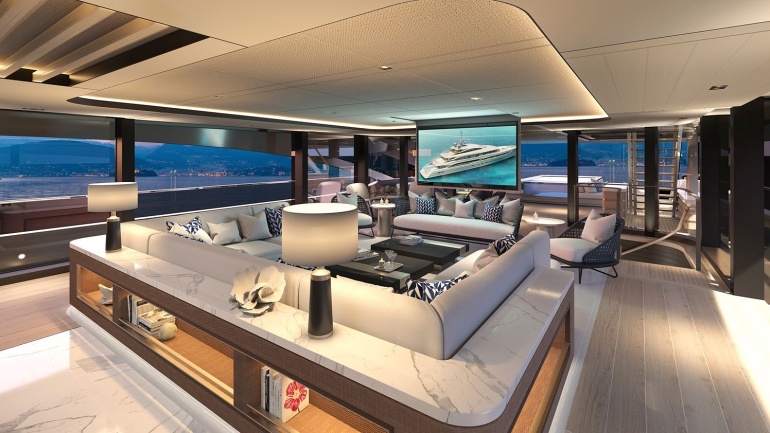 Intérieur Design d'un yacht de luxe